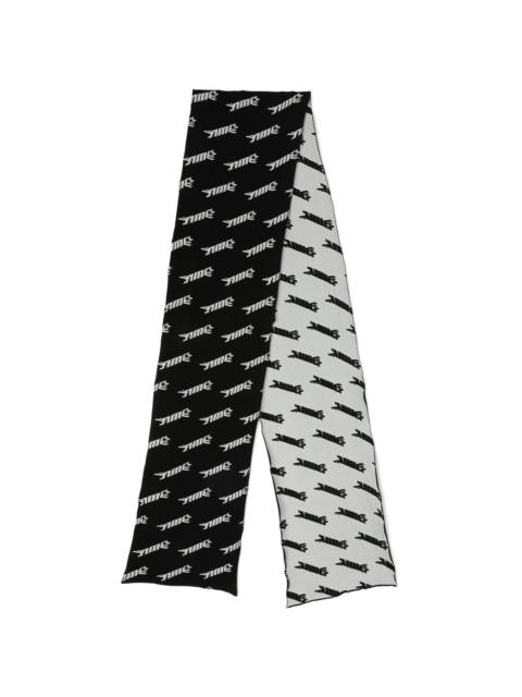 Ambush intarsia logo-knit virgin wool-blend scarf