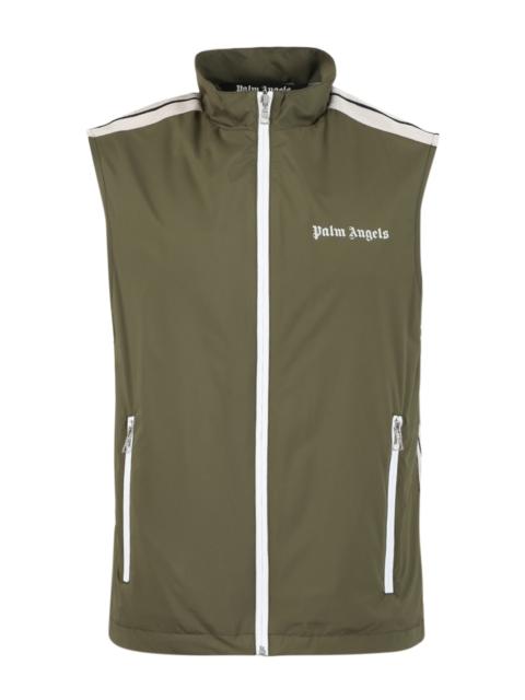 Palm Angels Classic Logo Vest Military Green And Off White