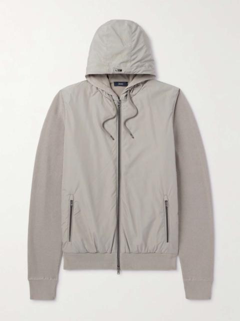 Waffle-Knit Cotton and Shell Hooded Jacket
