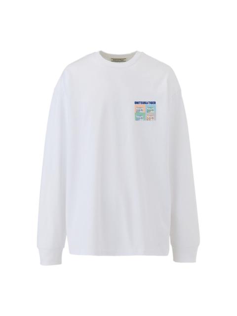 Onitsuka Tiger Onitsuka Tiger Graphic Long Sleeves T-Shirt 'White Purple' 2183B380-100