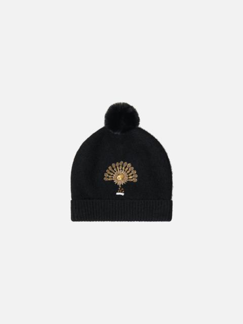 CAMILLA EMBELLISHED BEANIE SOLID BLACK