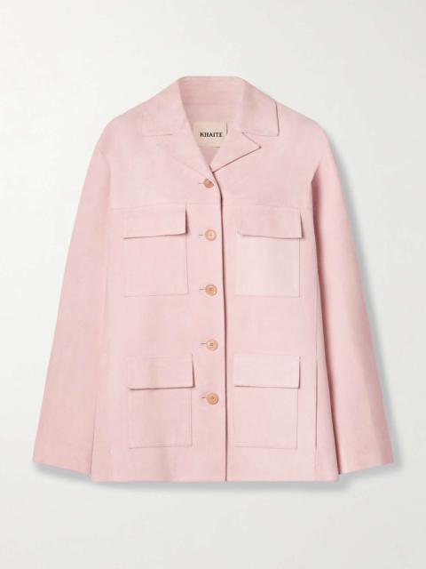 KHAITE Morsson suede jacket Baby pink
