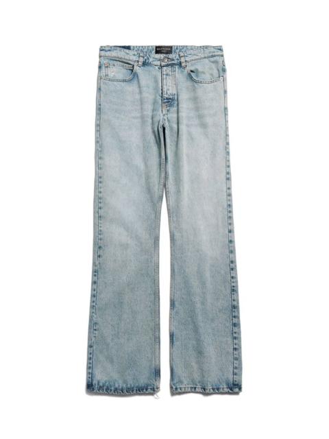 Low Waist Straight Pants in Light Blue