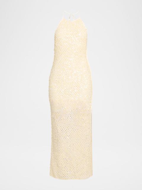 SIGNIFICANT OTHER Elliot Sequined Halter Maxi Dress