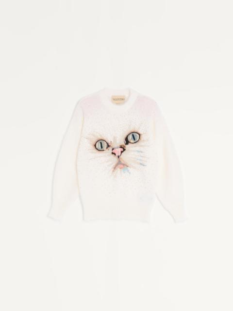 EMBROIDERED MOHAIR WOOL JUMPER
