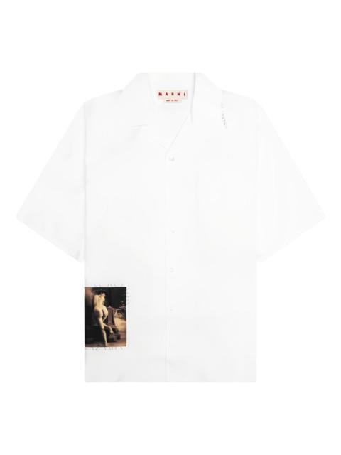 Marni embroidered-patch bowling shirt