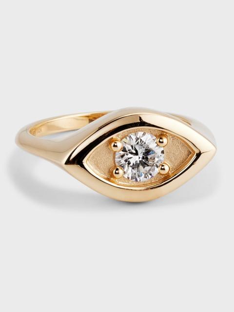 SYDNEY EVAN 14K Large Marquis Eye Signet Ring