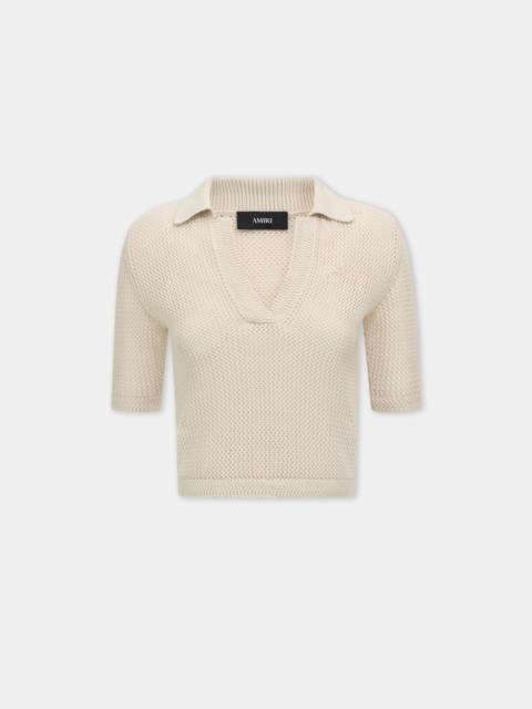 AMIRI WOMEN'S AMIRI CROCHET MESH POLO