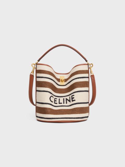 CELINE Bucket 16 Bag in striped textile with celine JACQUARD