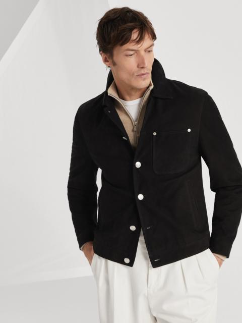 Brunello Cucinelli Nubuck shirt-style outerwear jacket
