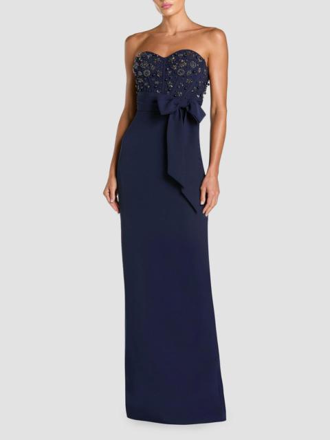 MAC DUGGAL Women's Beaded Crepe Strapless Column Gown - Midnight