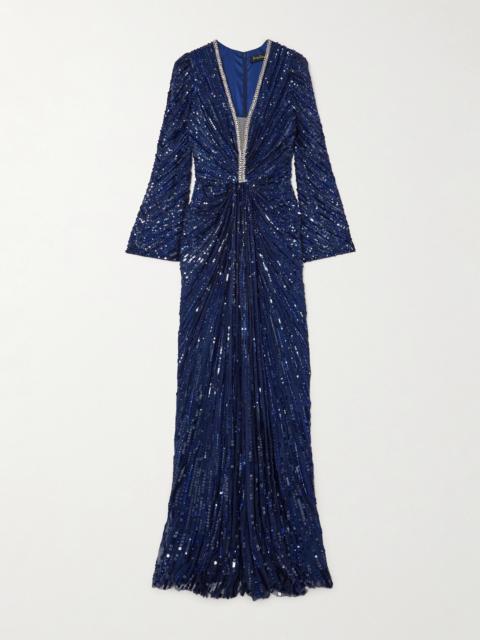 JENNY PACKHAM Darcy Crystal-embellished Sequined Tulle Gown