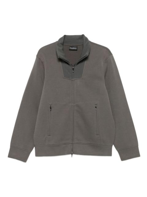 EMPORIO ARMANI zip-front panelled sweater