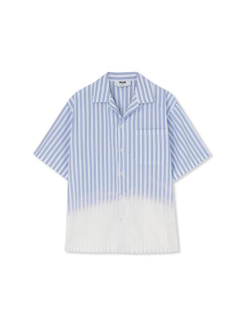 MSGM Poplin bowling shirt with faded treatment