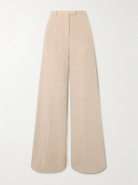 Loro Piana Emmit linen flared pants Beige