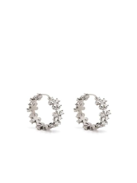 Lily mini flower hoop earrings