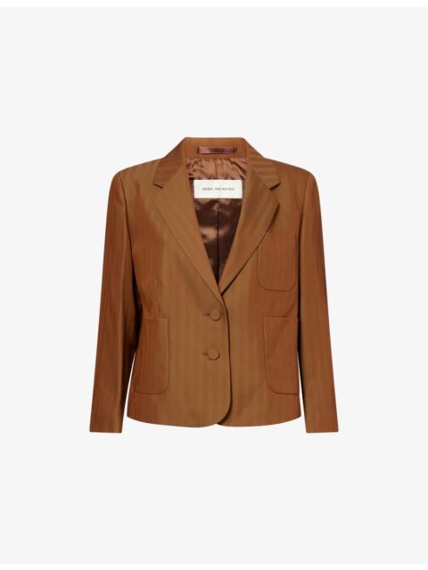 Dries Van Noten Striped Notch-Lapels Wool-Blend Blazer