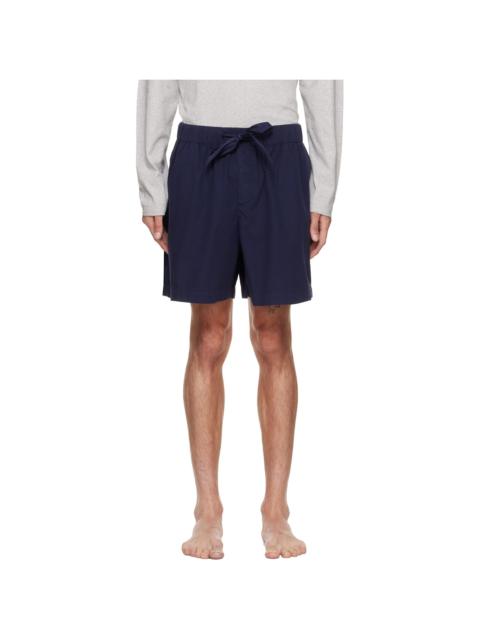 TEKLA Navy Poplin Pyjama Shorts