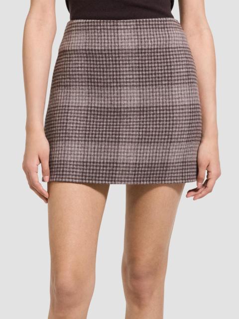 Theory Women's Plaid Wool-Cashmere A-Line Miniskirt - Mahogany Multi
