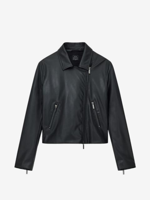 EMPORIO ARMANI grained-texture zip-fastening jacket