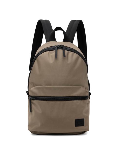 HUGO Beige Logo Patch Backpack