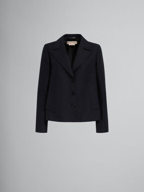 Marni BLACK A-LINE CADY JACKET WITH BACK PLEAT