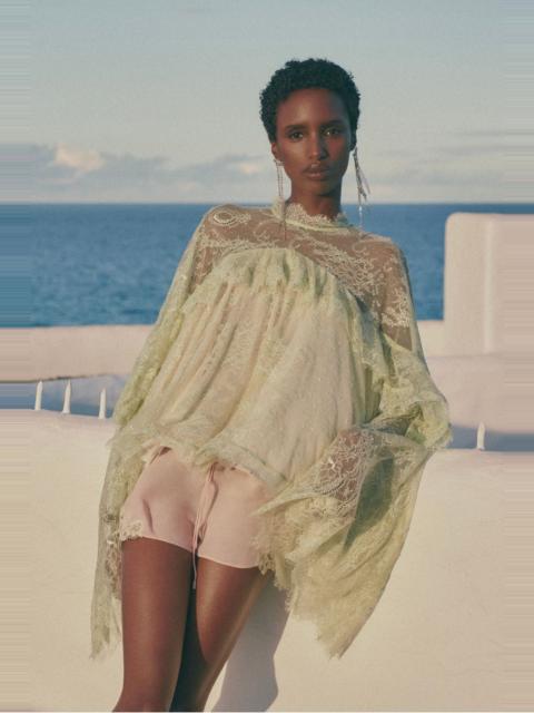 De La Vali ALITA TOP IN MINT GREEN FINE LACE