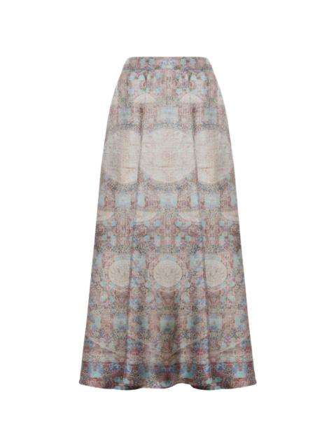 Pierre-Louis Mascia Aloe A-line printed midi skirt