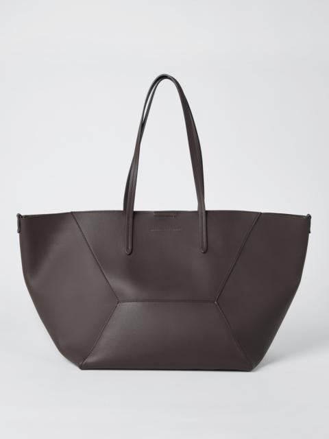 Brunello Cucinelli Calfskin shopper bag with monili