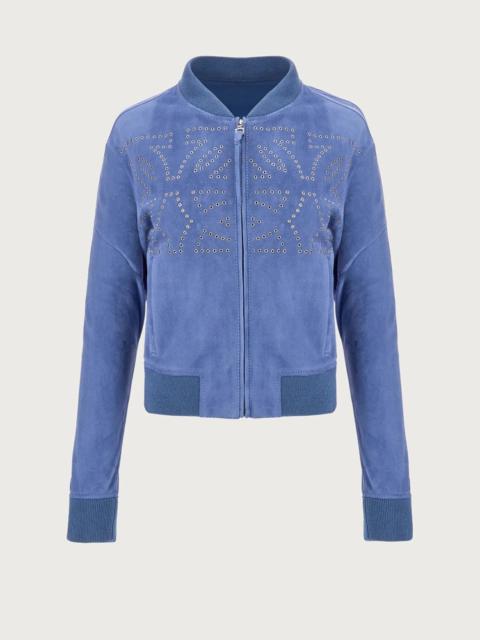 FERRAGAMO SUEDE JACKET WITH RIVETS