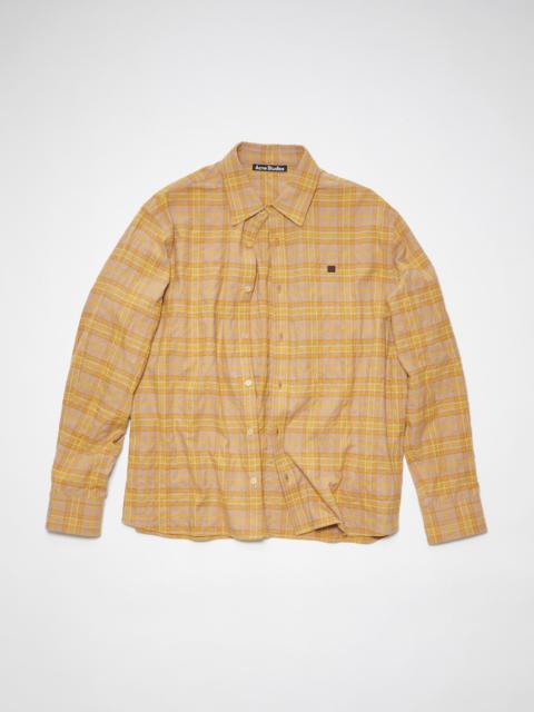 Check flannel button-up shirt - Brown/orange