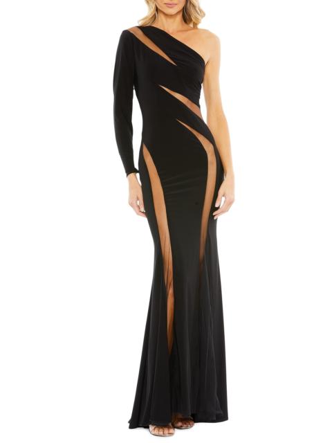 MAC DUGGAL Women's Jersey Cut-Out Illusion Gown - Black