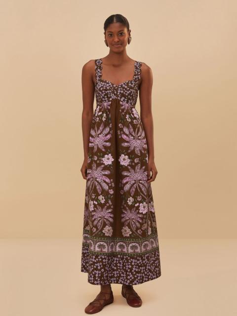 FARM RIO Brown Palm Dream Lenzing™ Ecovero™ Euroflax™ Maxi Dress
