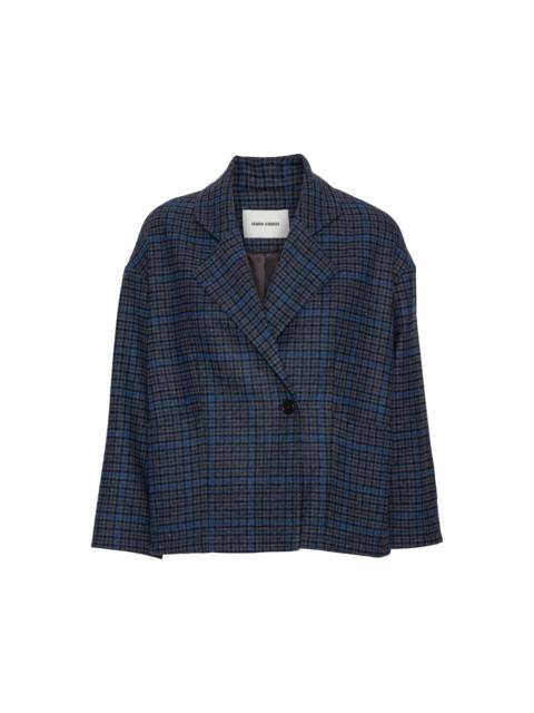 HENRIK VIBSKOV SHADY SUIT JACKET - BLUE WOOL CHECKS