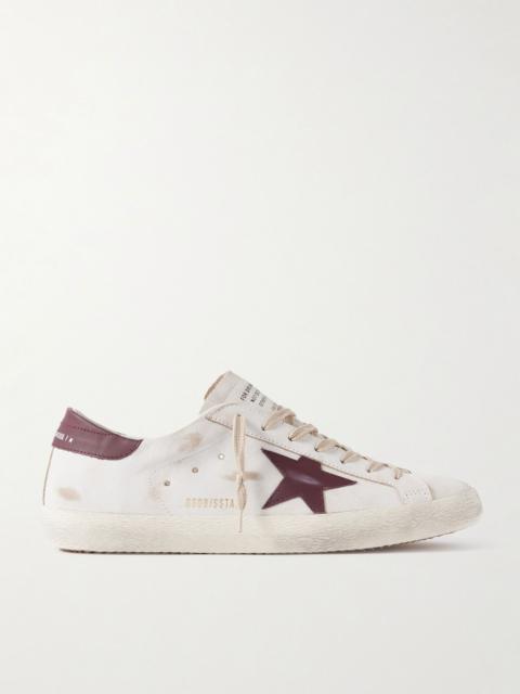 Golden Goose Super-Star Distressed Leather Sneakers White