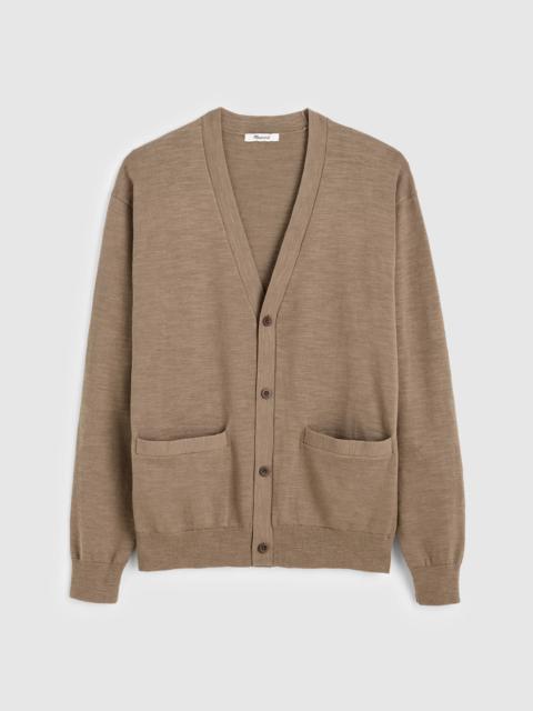 Madewell V-Neck Cardigan in Slub-Knit Cotton