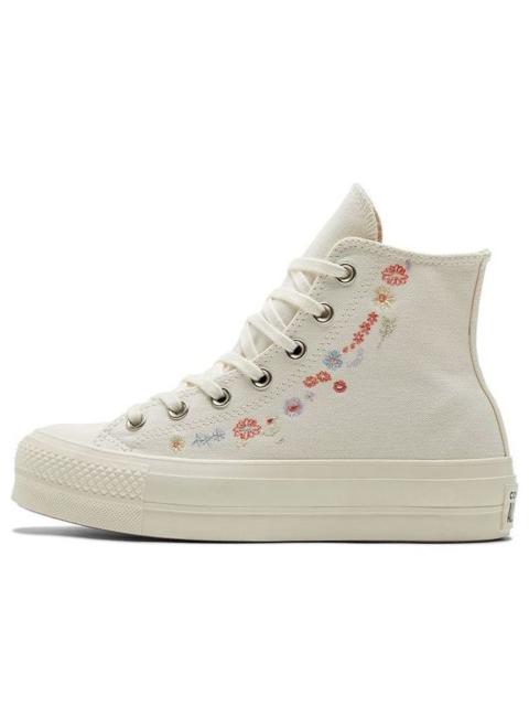 Converse (WMNS) Converse Chuck Taylor All Star Lift Platform 'Embroidered Floral - Egret' A01586C