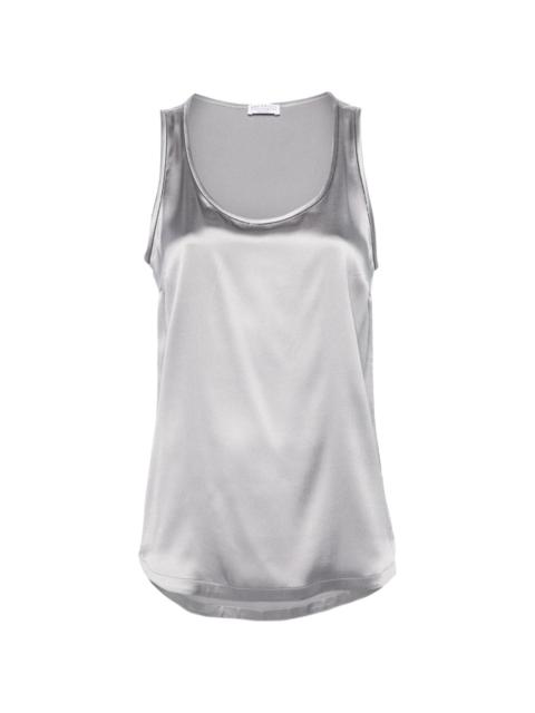 Monili-chain satin tank top