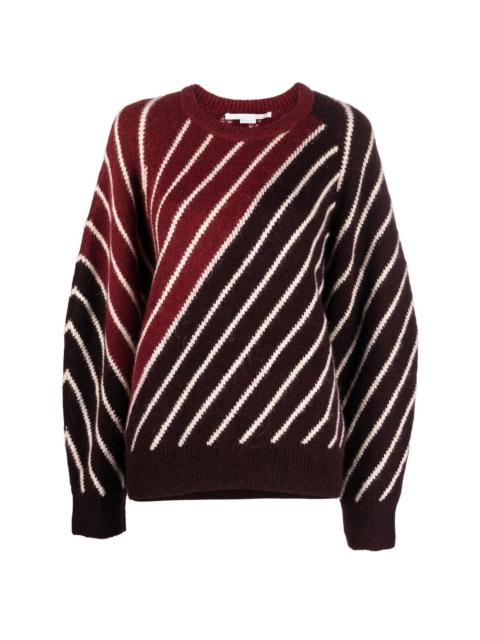 diagonal-stripe jumper