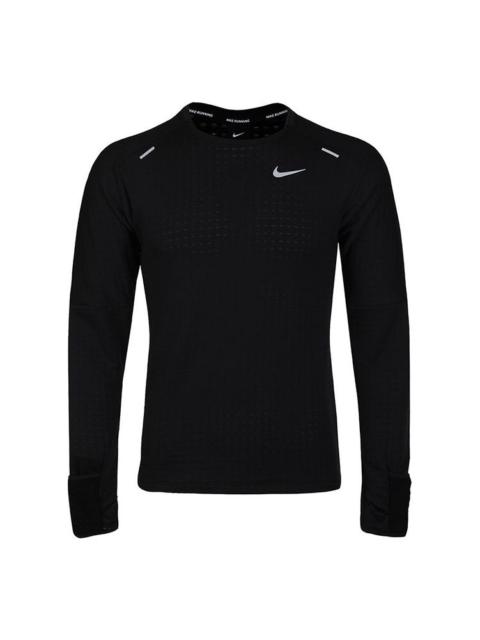 Nike Sphere Dri-Fit Running Exercise Round Long Sleeve T-Shirt Men's Black CU6084-010