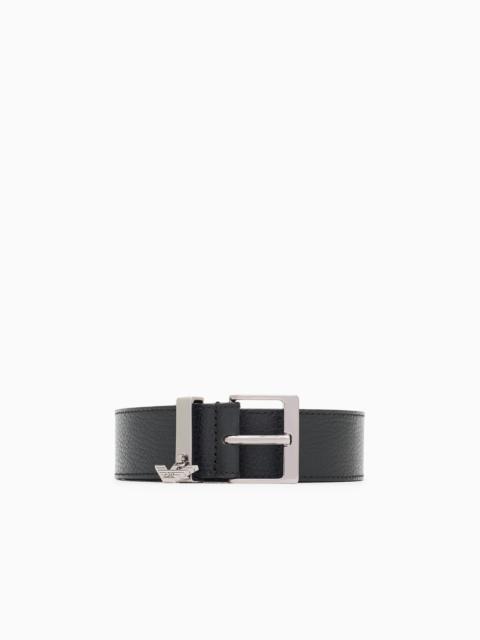 EMPORIO ARMANI ICON DEER-PRINT LEATHER BELT