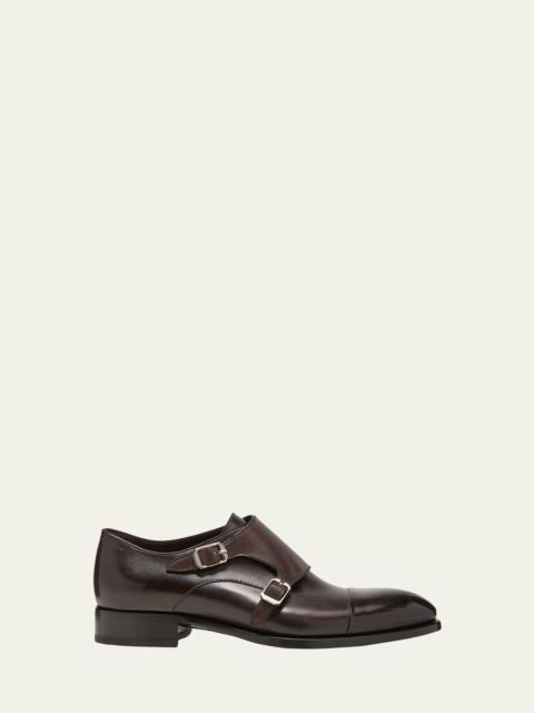 Brioni Men's Leather Double-Monk Strap Loafers