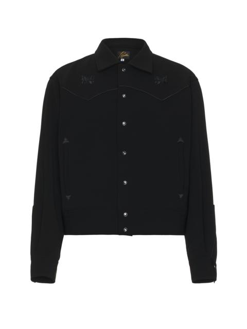 Piping Cowboy Jacket Double Cloth In Black