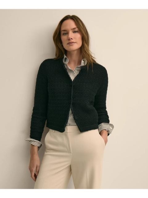 Brooks Brothers Mercerized Cotton Crochet Sweater Jacket