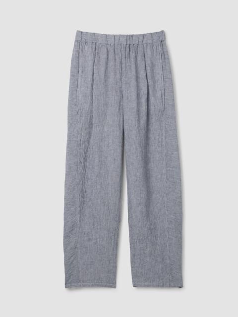 EILEEN FISHER Puckered Organic Linen Stripe Lantern Pant