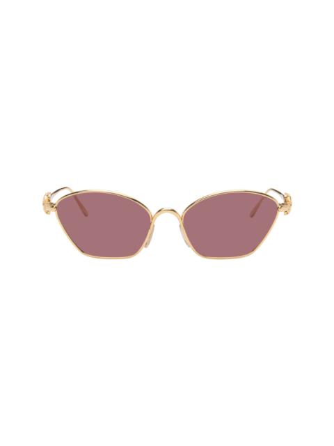 Loewe Gold Anagram Hexagonal Sunglasses