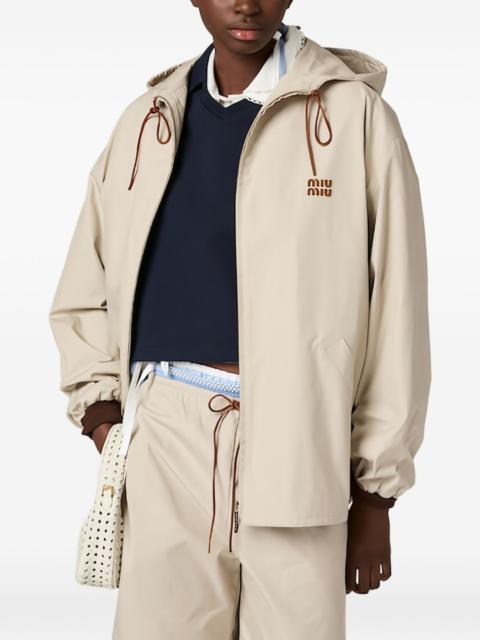 Miu Miu single-breasted panama cotton caban jacket