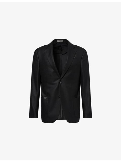 CORNELIANI Leather-Tab Single-Breasted Wool and Cashmere-Blend Jacket