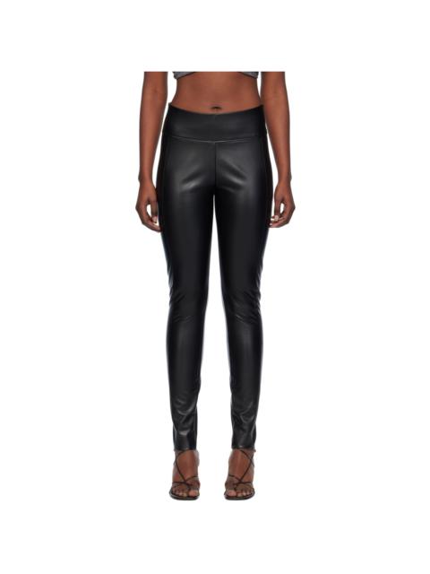 Wolford Black Edie Forming Faux-Leather Leggings