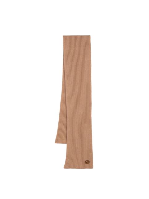 GUCCI GG-plaque ribbed scarf